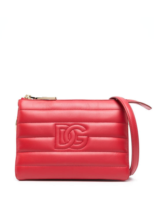 Logo leather shoulder bag