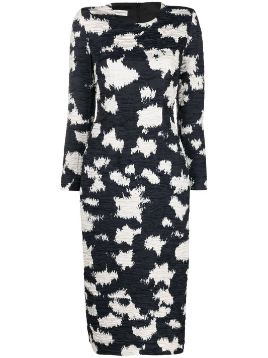 Printed pencil midi dress