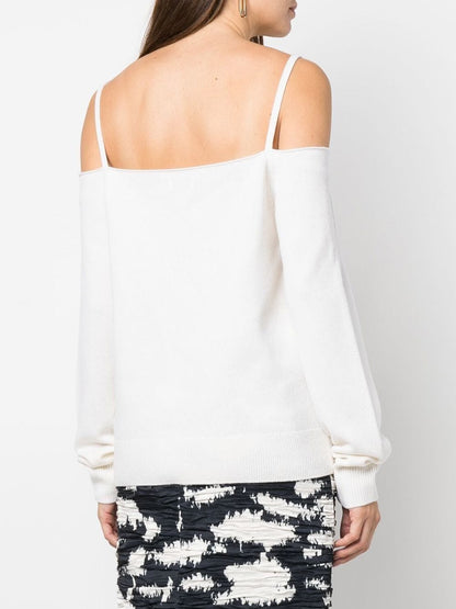 Off-shoulder long sleeve sweater