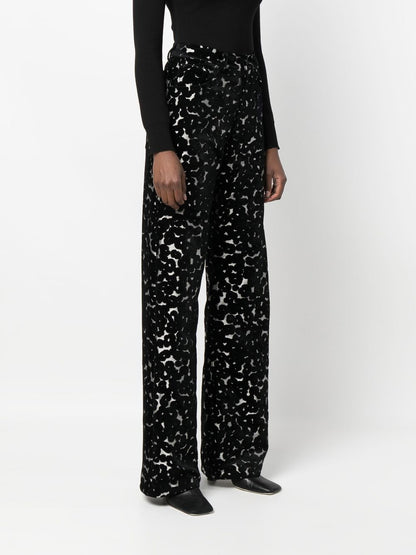 Velvet jacquard trousers