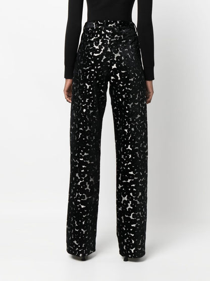 Velvet jacquard trousers