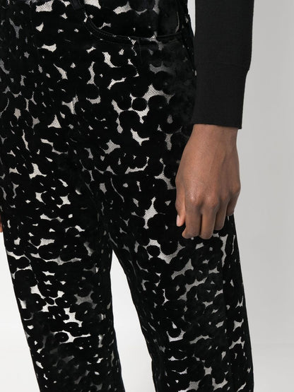 Velvet jacquard trousers