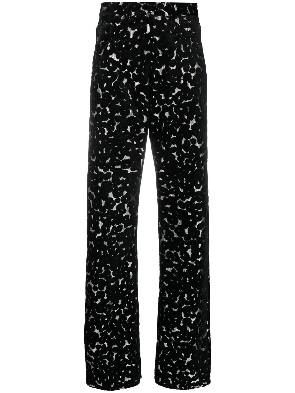 Velvet jacquard trousers