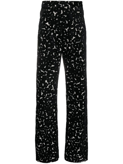 Velvet jacquard trousers