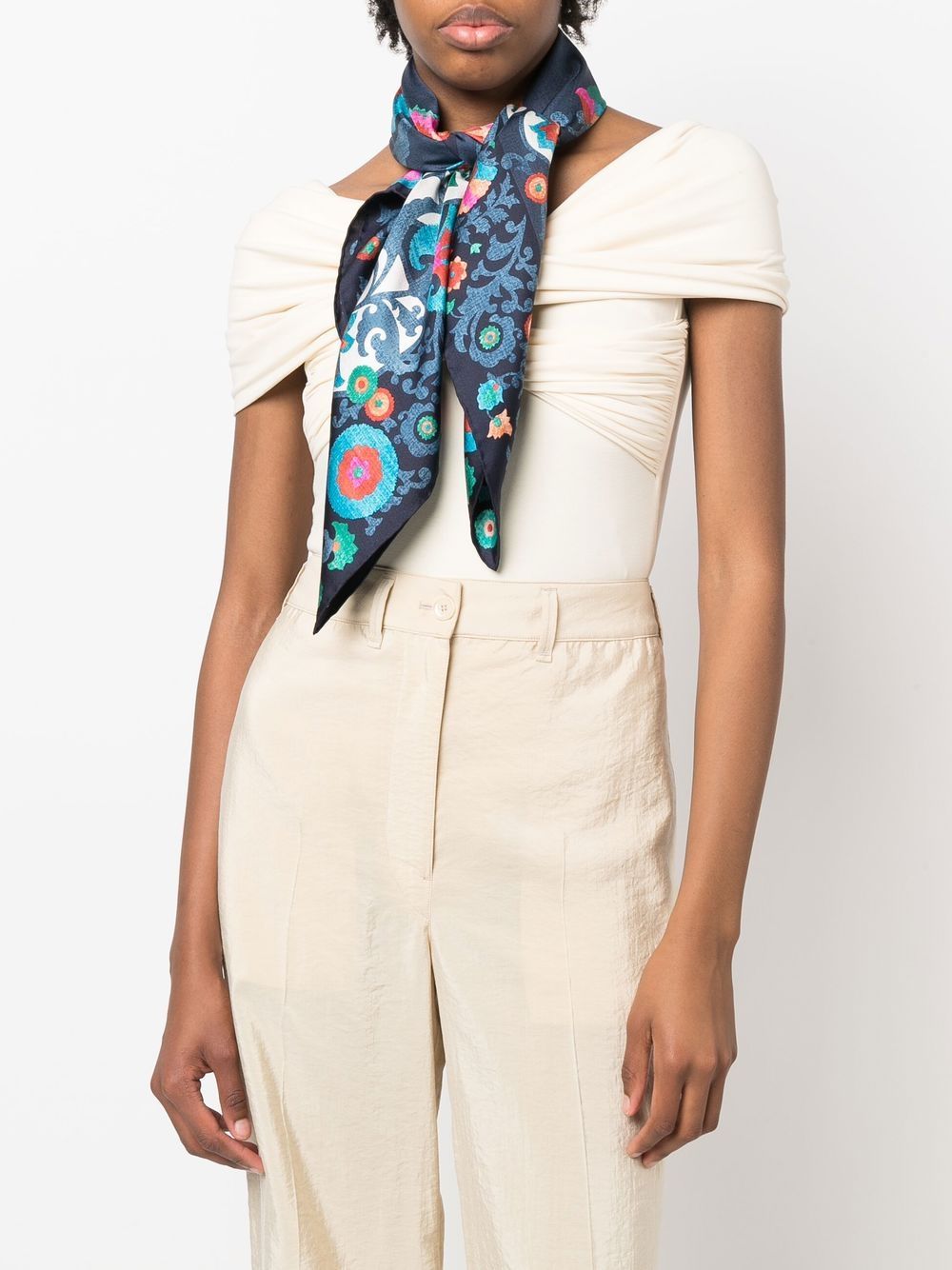 Printed silk foulard