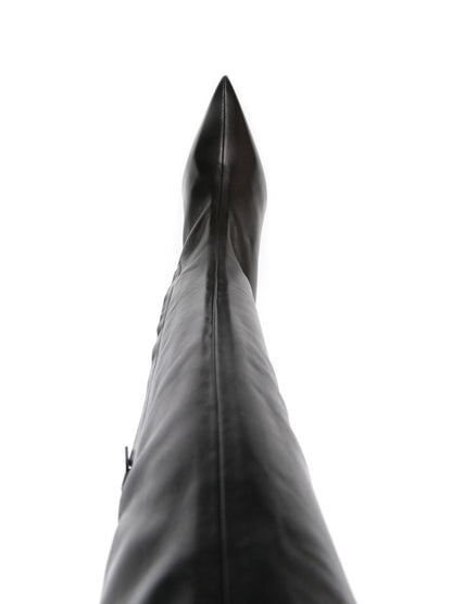 Leather over the knee heel boots