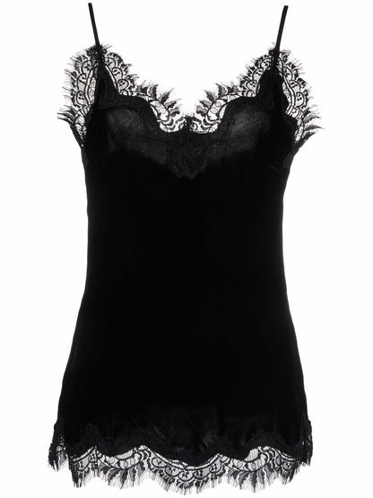 Lace-trim sleeveless top