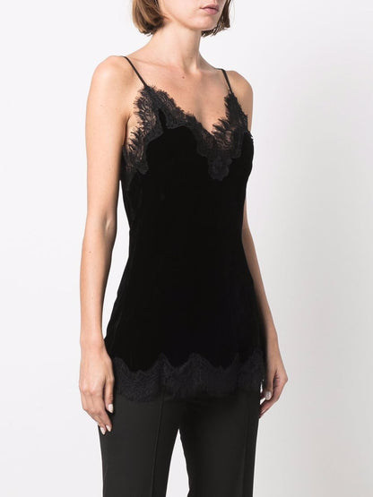 Lace-trim sleeveless top