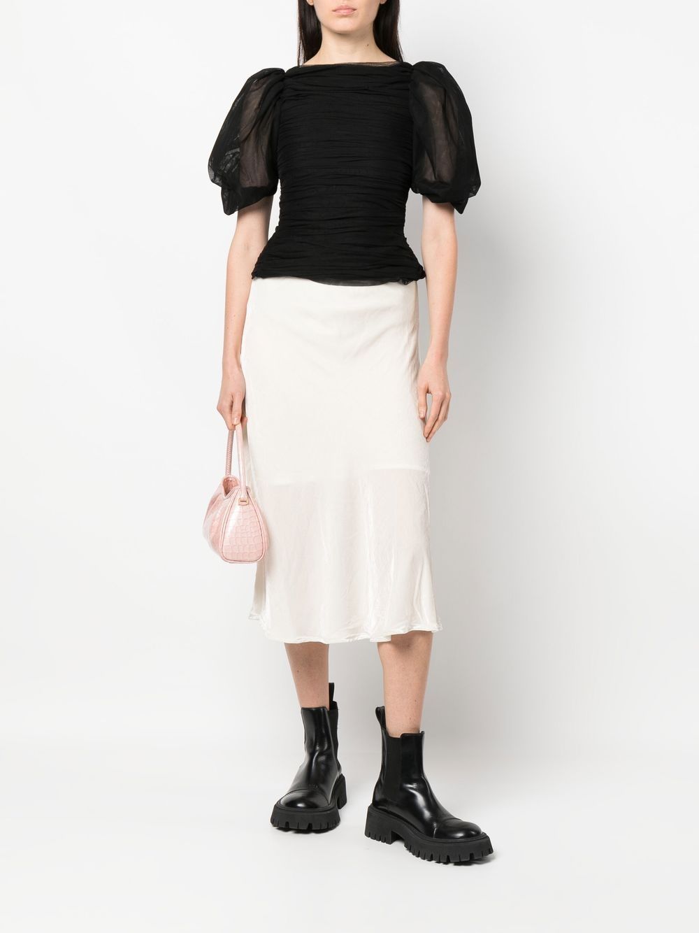 Velvet flared midi skirt