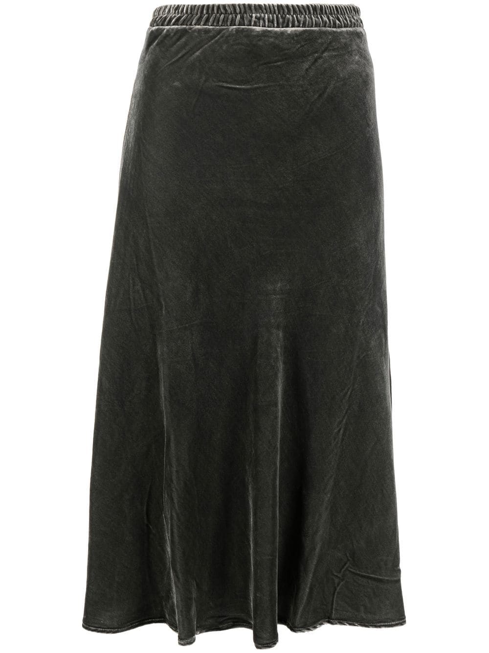 Velvet flared midi skirt