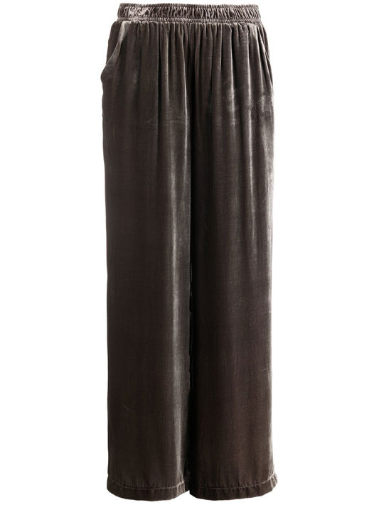 Wide leg velvet trousers