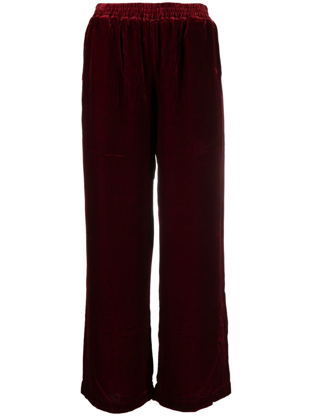 Wide leg velvet trousers