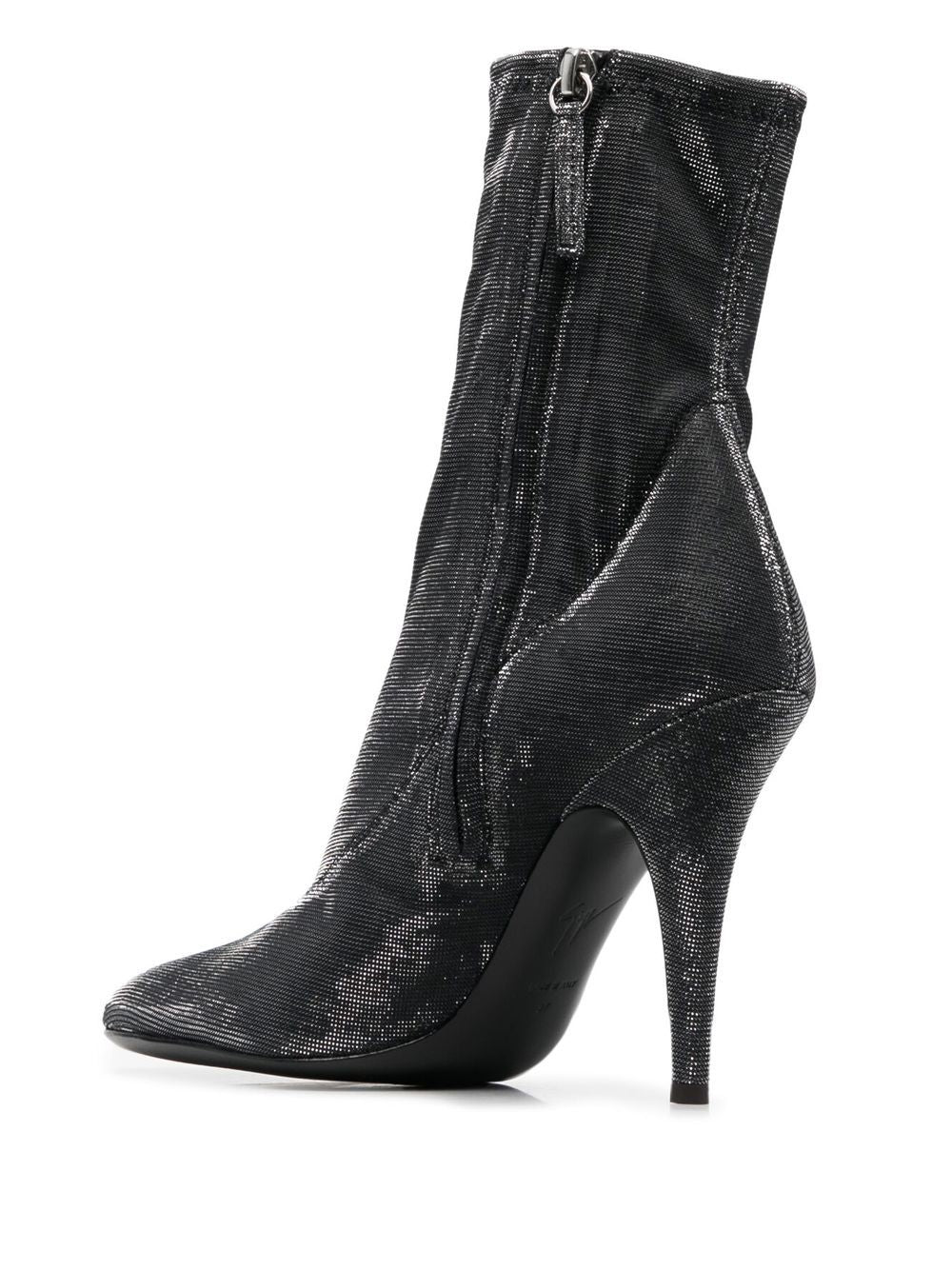 Leather heel ankle boots