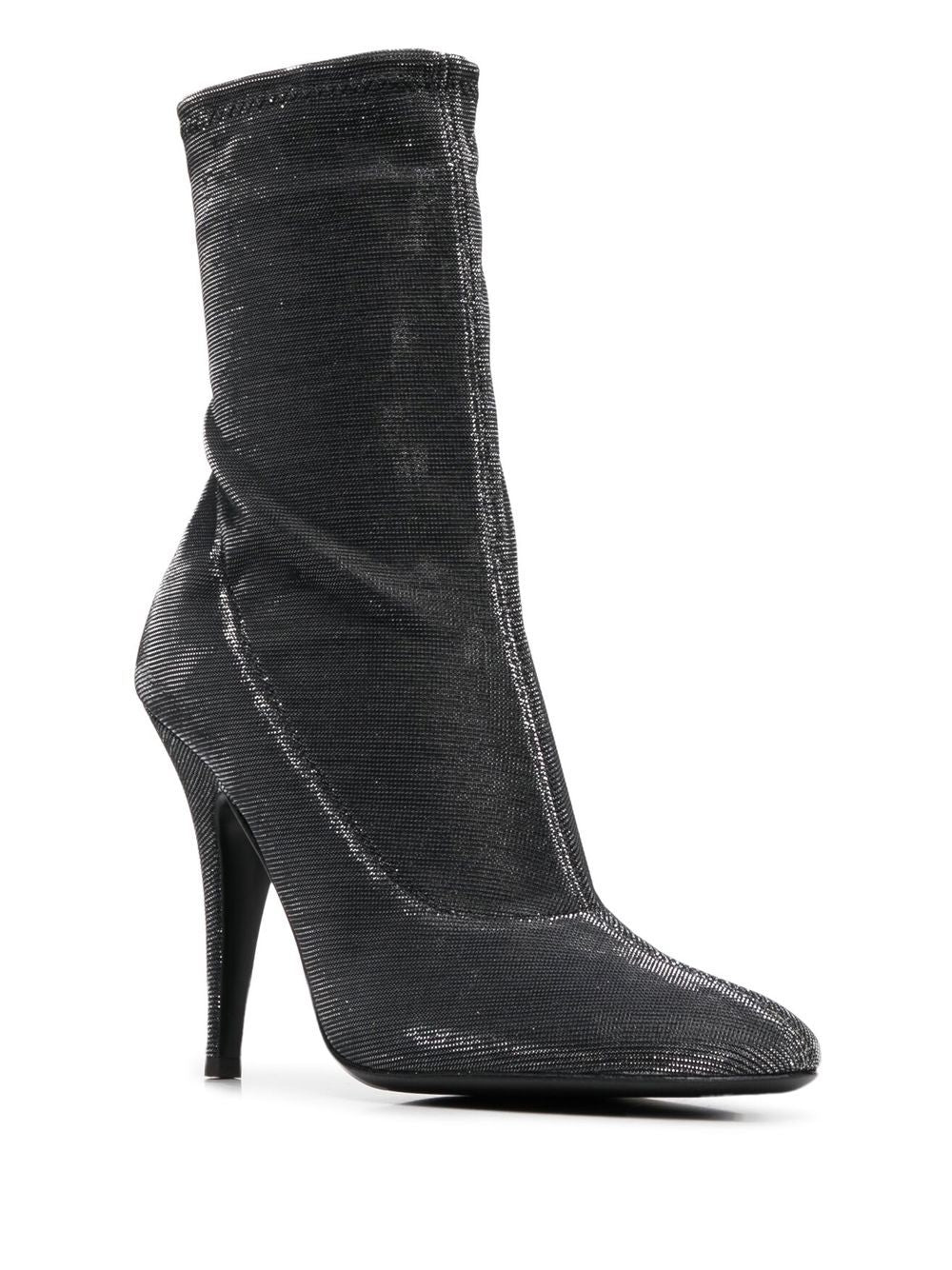 Leather heel ankle boots