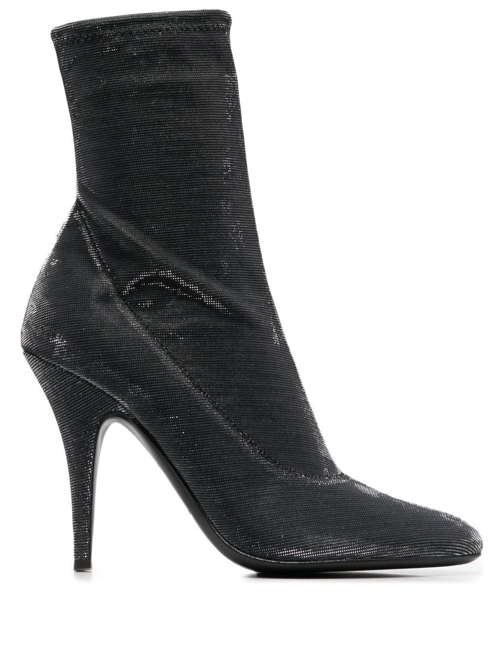 Leather heel ankle boots