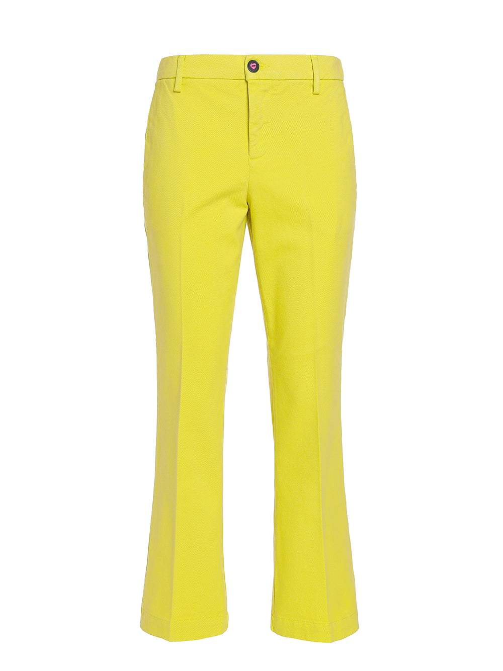 Cotton cropped flared trousers