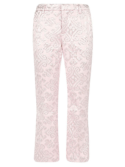 Cotton cropped flared trousers