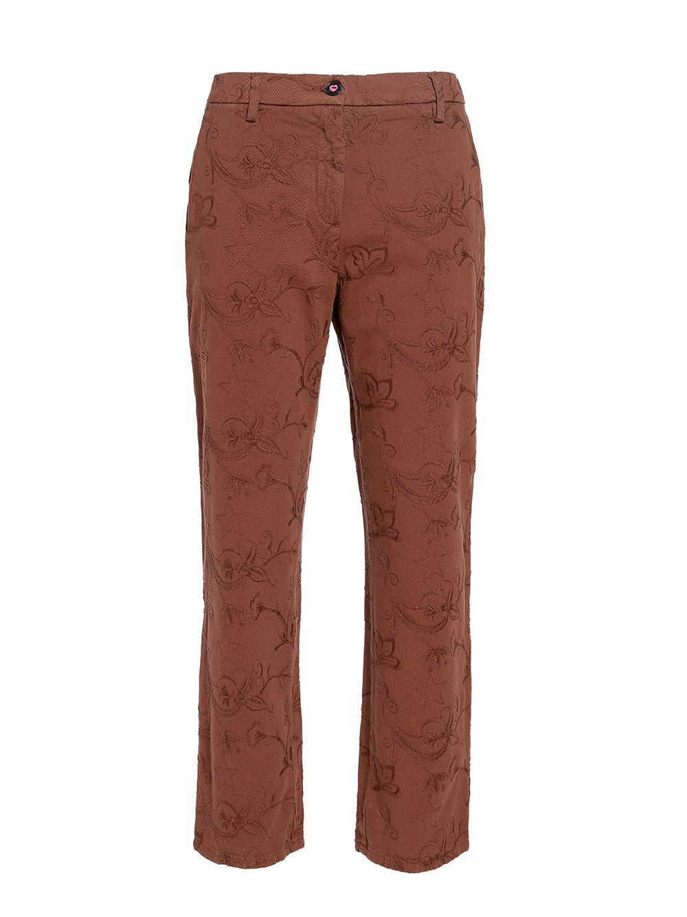 Cotton embroidered trousers