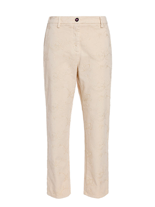 Cotton embroidered trousers