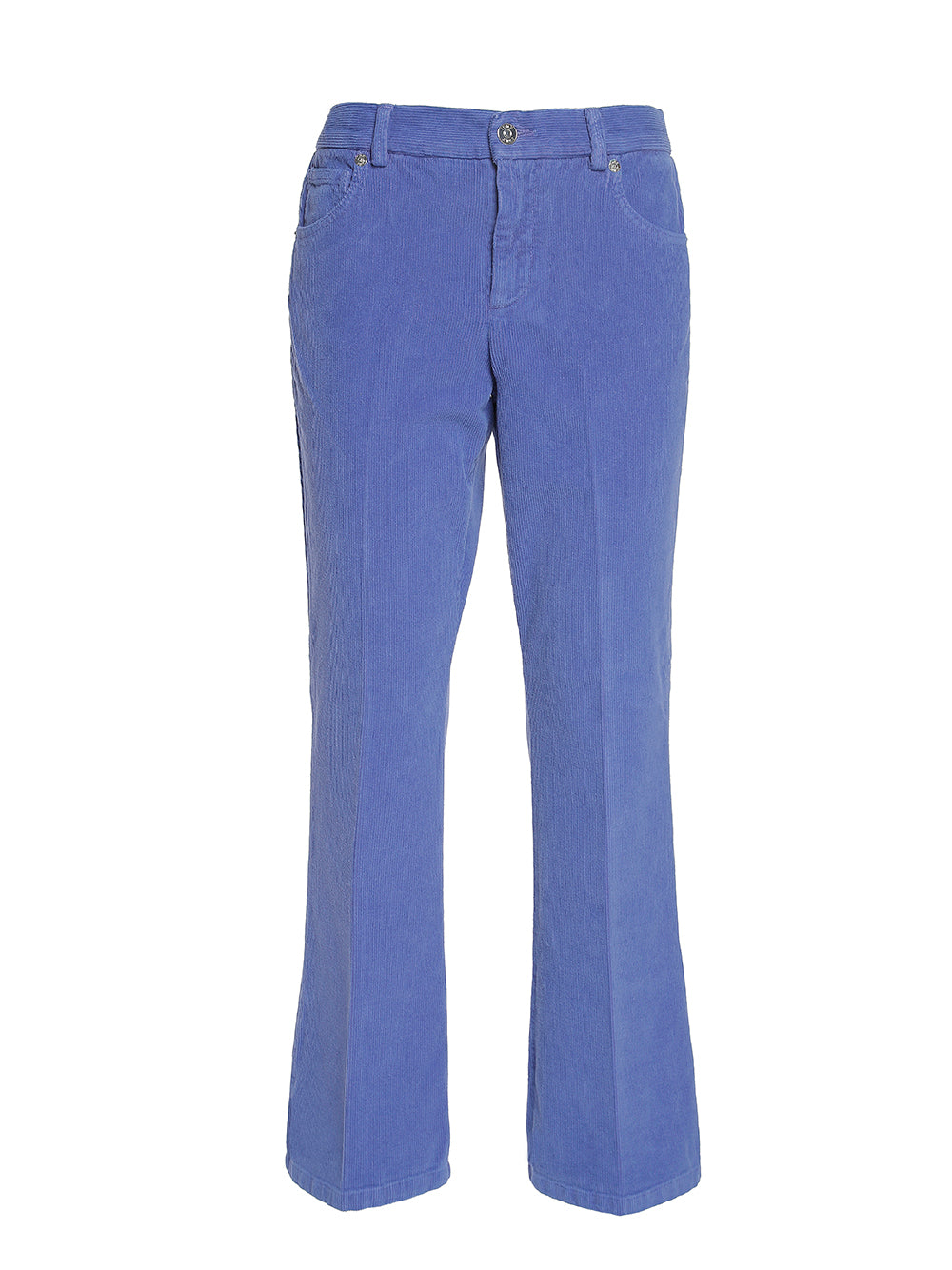 Velvet cropped flared trousers