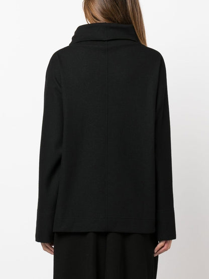 Flared sleeve high neck sweater