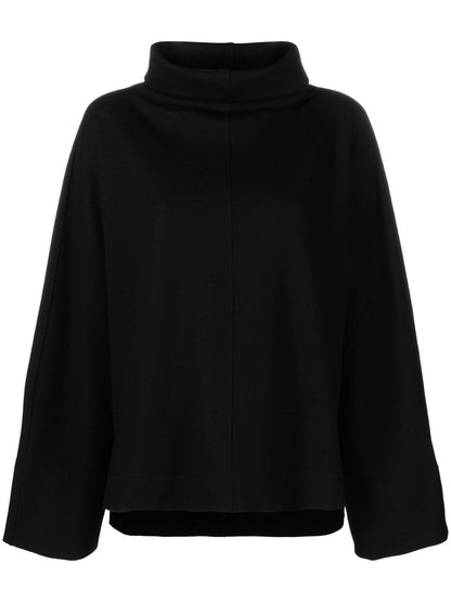 Flared sleeve high neck sweater