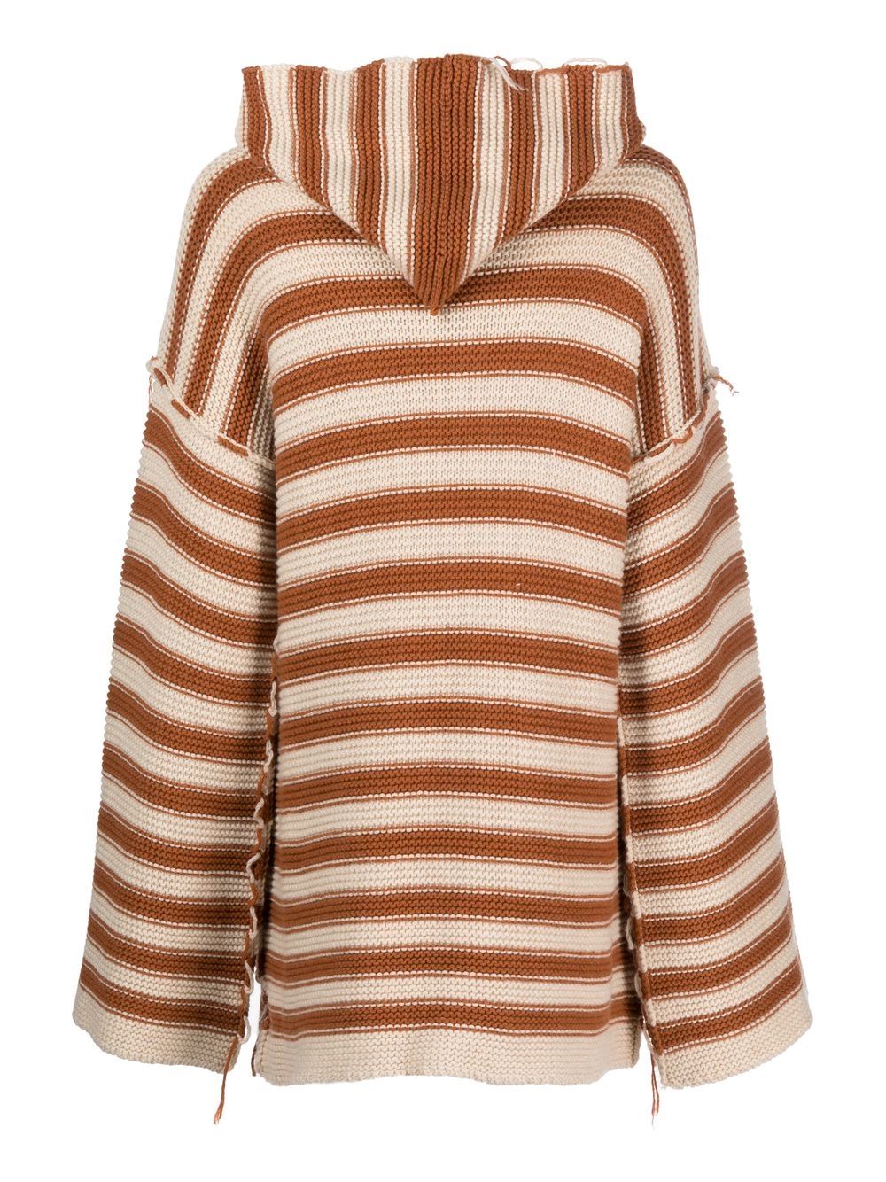 Striped wool hoodie