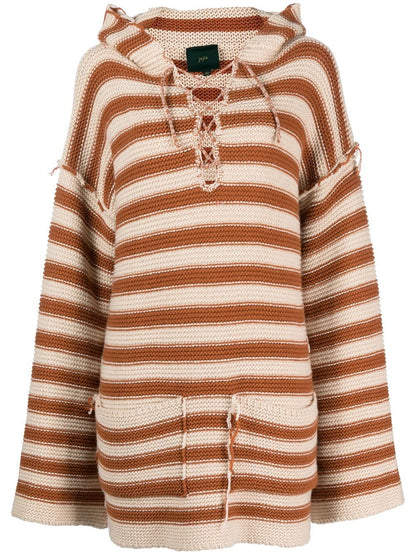 Striped wool hoodie