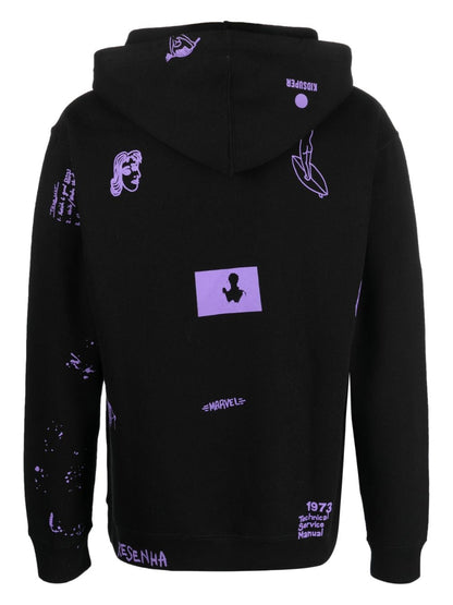 Allover cotton hoodie