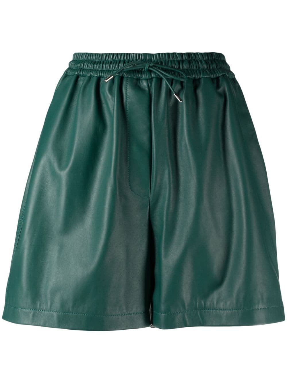 Drawstring leather shorts