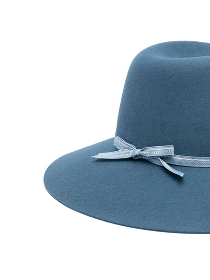 Virginie silk ribbon on felt fedora hat