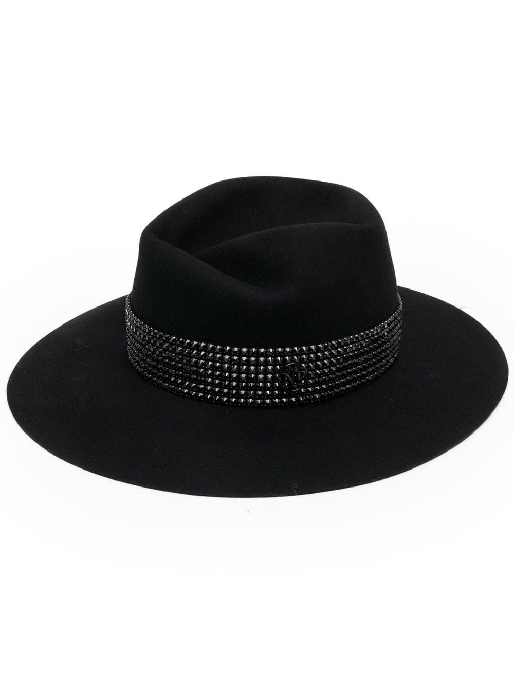 Virginie strass belt on wool felt fedora hat