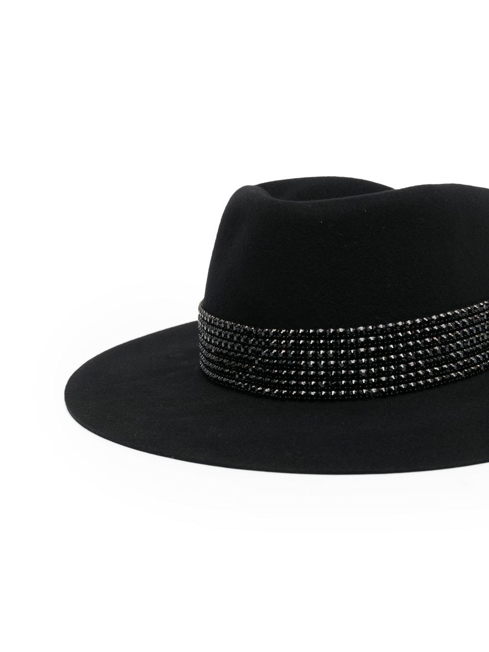 Virginie strass belt on wool felt fedora hat