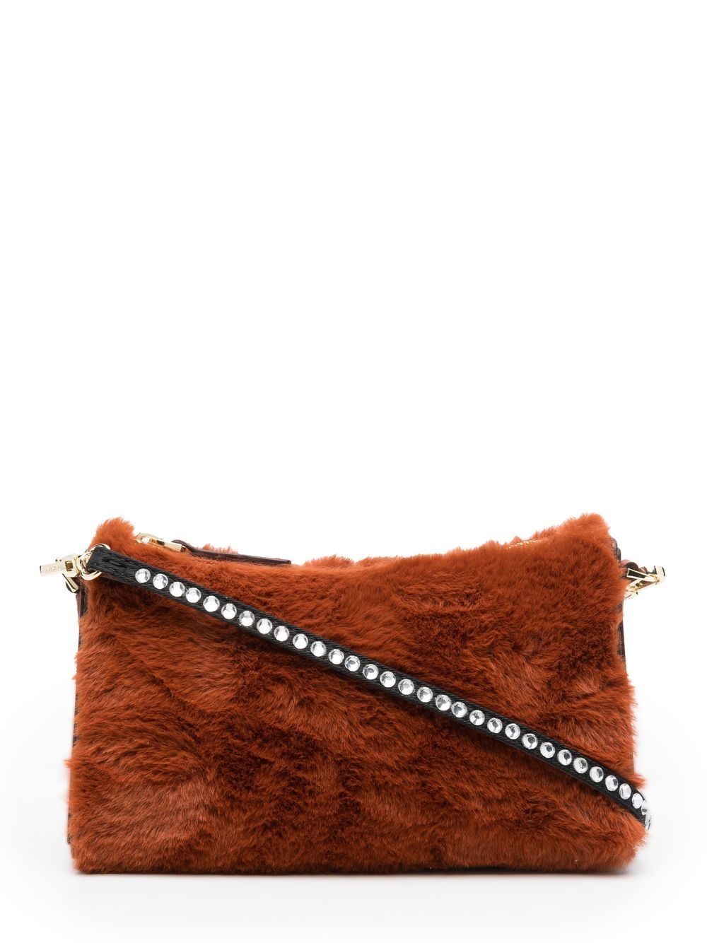 Mini prism faux fur shoulder bag