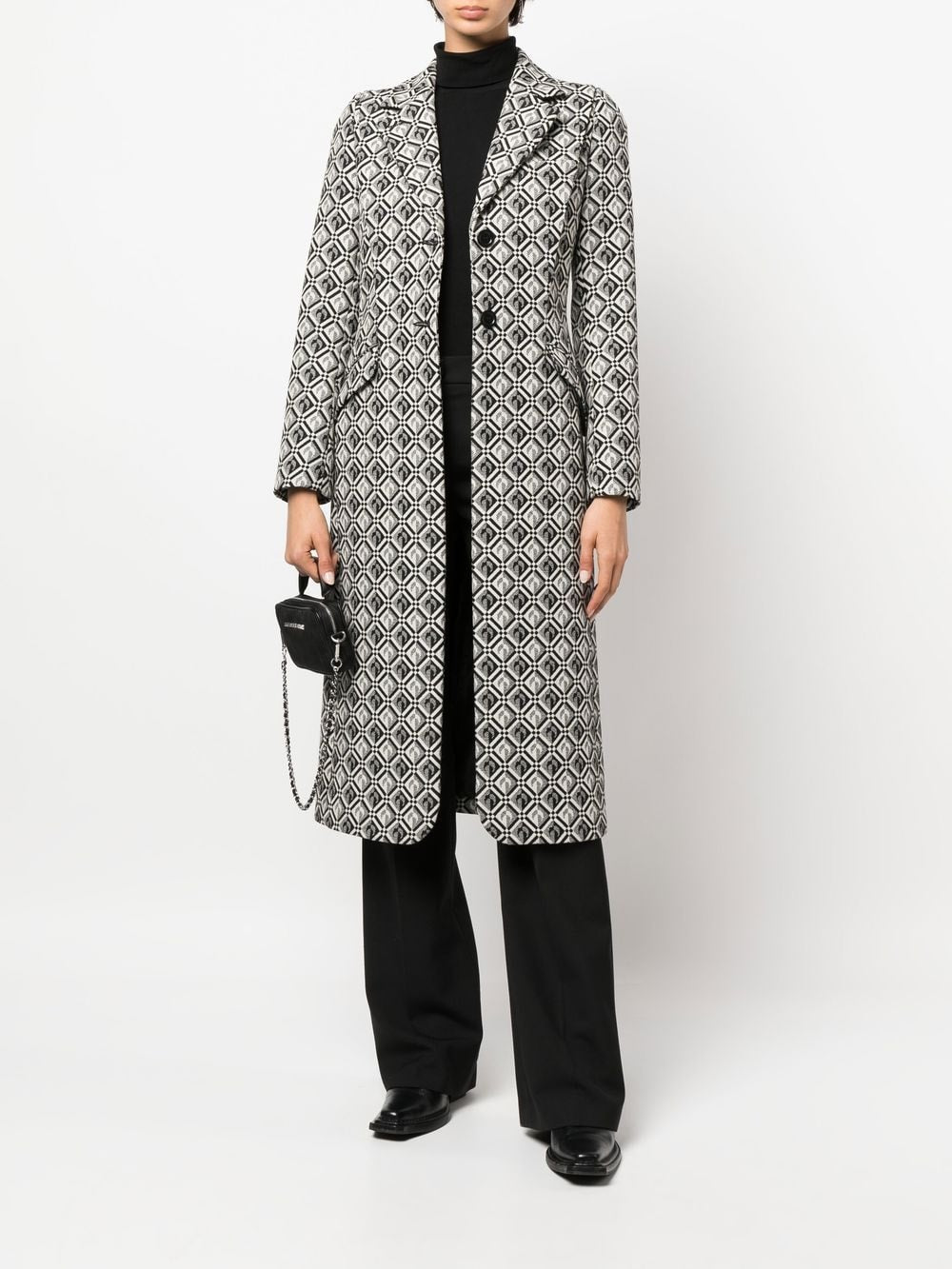 Moon jacquard tailored coat