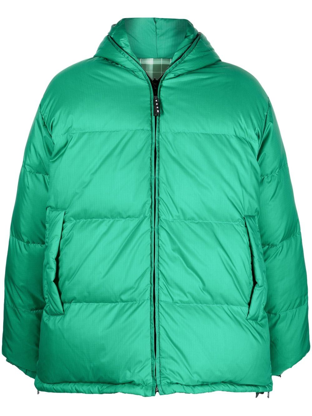 Padded hooded down jacket