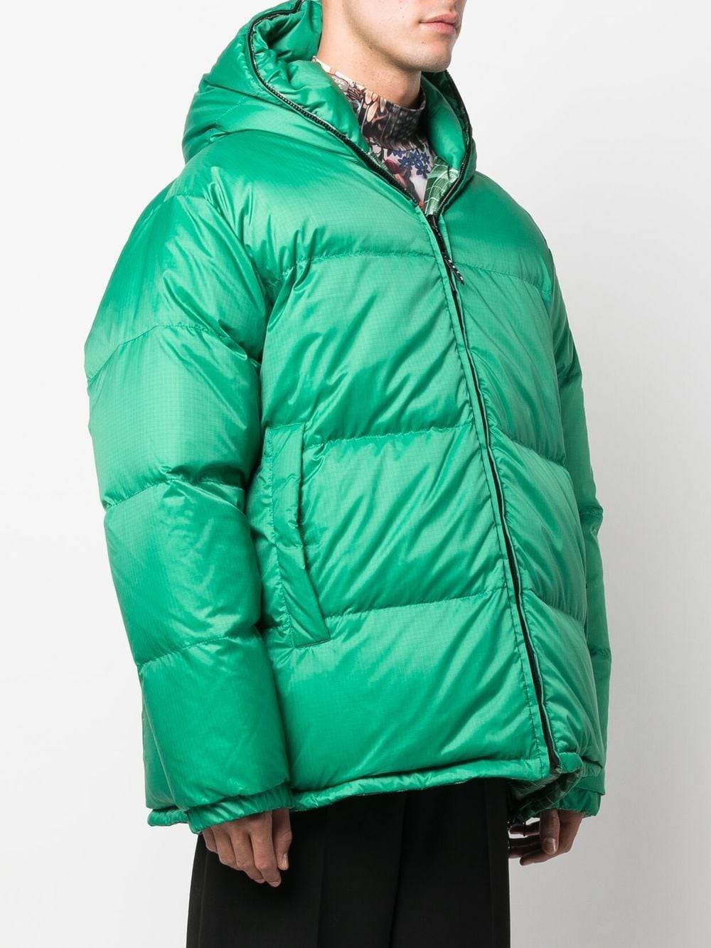 Padded hooded down jacket