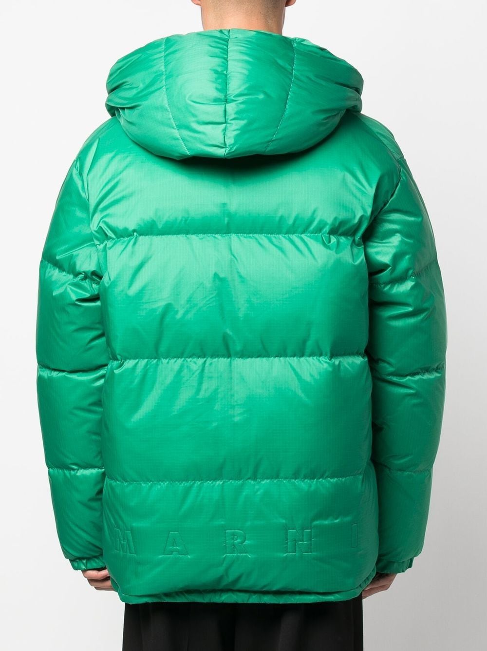 Padded hooded down jacket