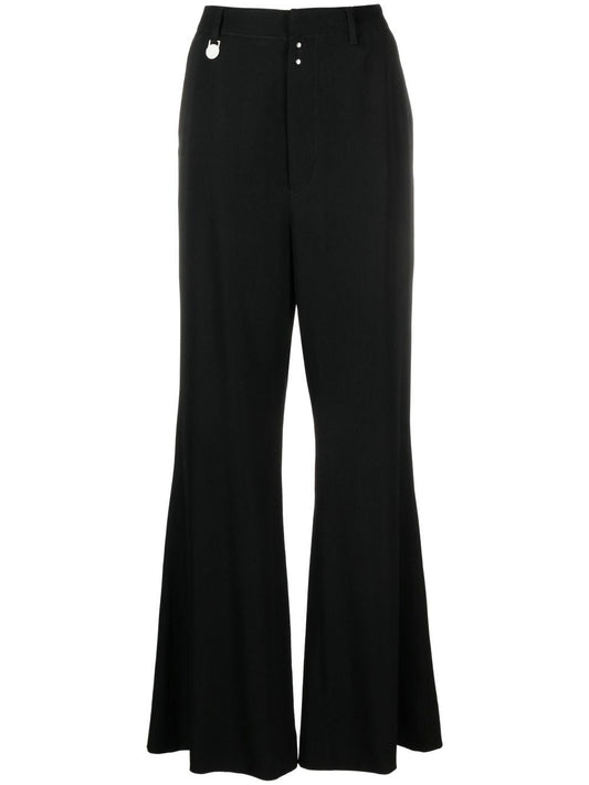 Flare leg wool trousers