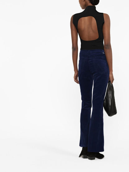 Cropped flared denim jeans