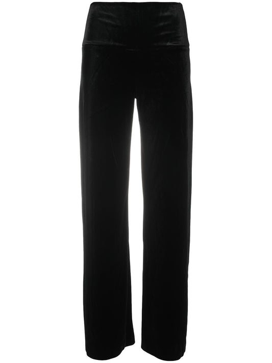 Straight leg velvet pants