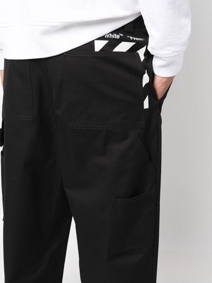 Diagonal pocket carpenter pants