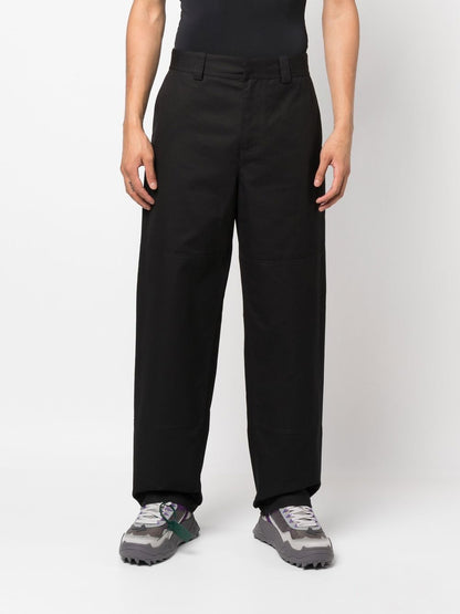 Diagonal pocket carpenter pants