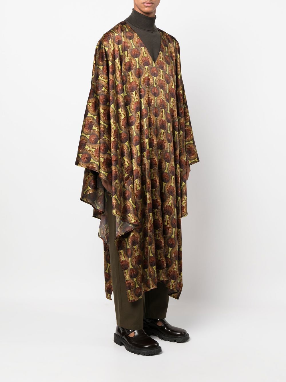 Printed silk kaftan