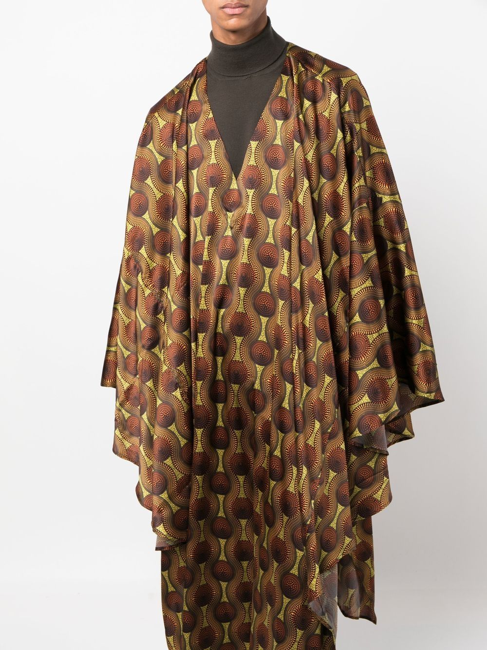 Printed silk kaftan