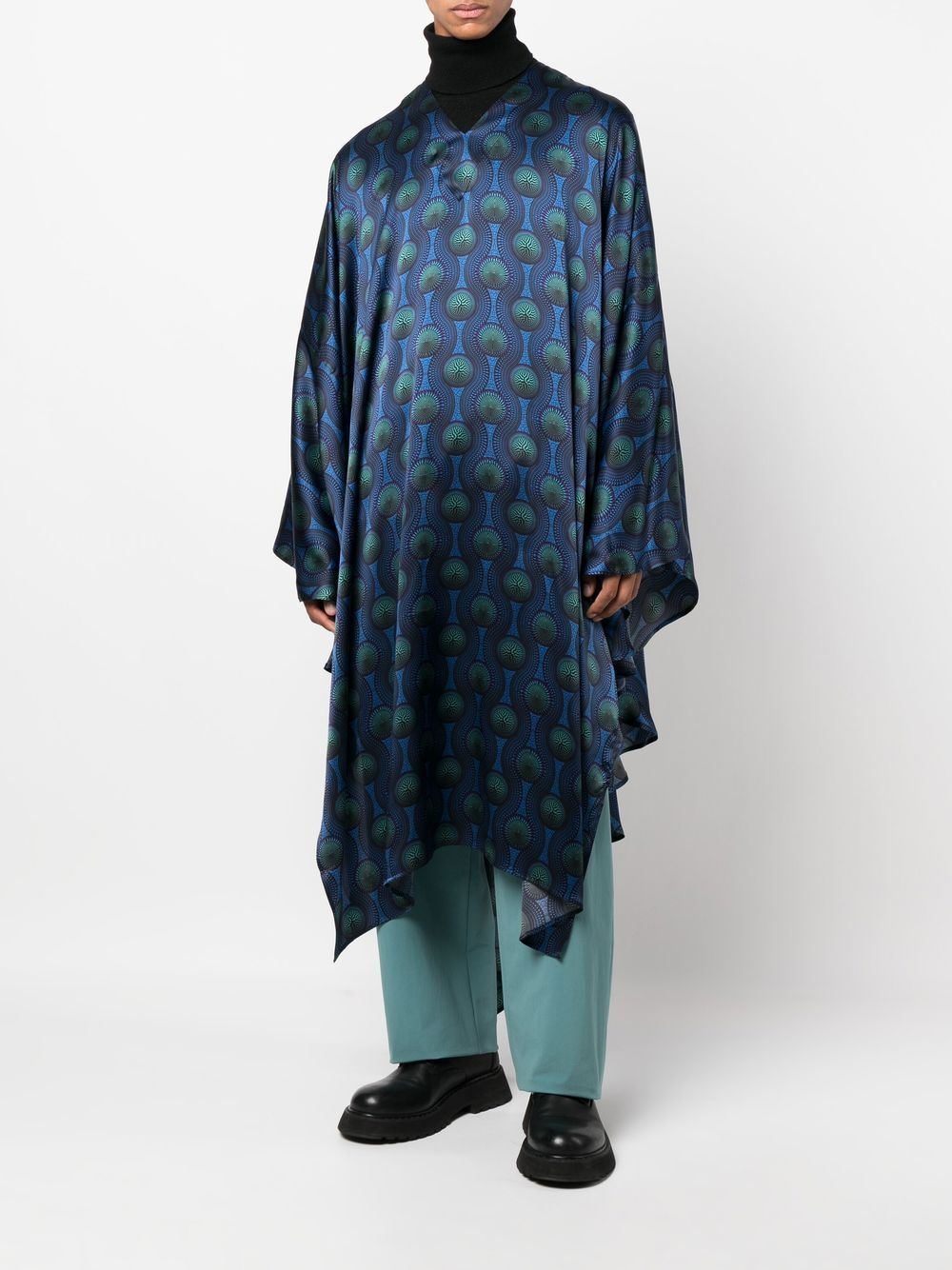 Printed silk kaftan