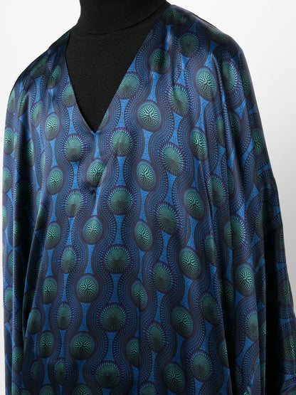 Printed silk kaftan