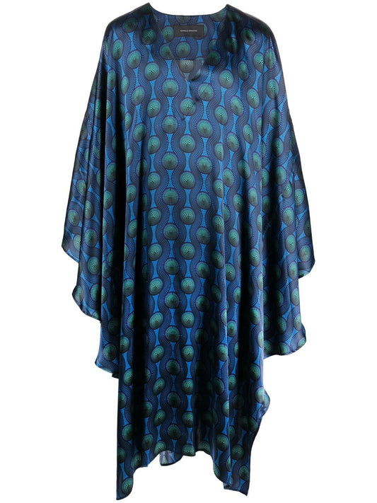 Printed silk kaftan