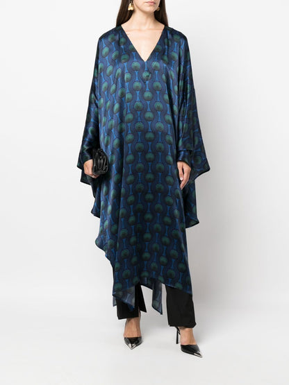 Printed silk kaftan