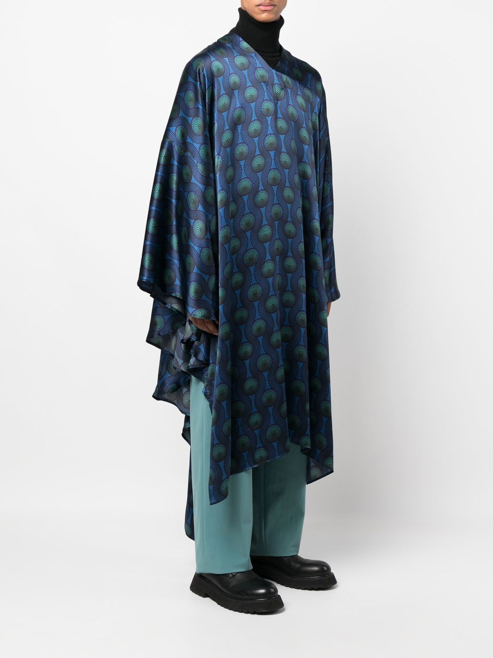 Printed silk kaftan